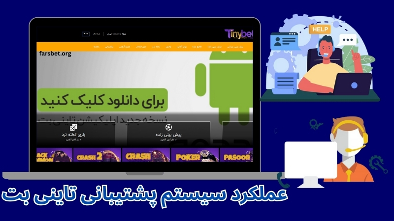 عملکرد سیستم پشتیبانی tinybet