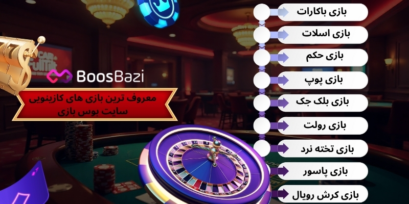 معروف ترین بازی های کازینویی سایت بوس بازی 